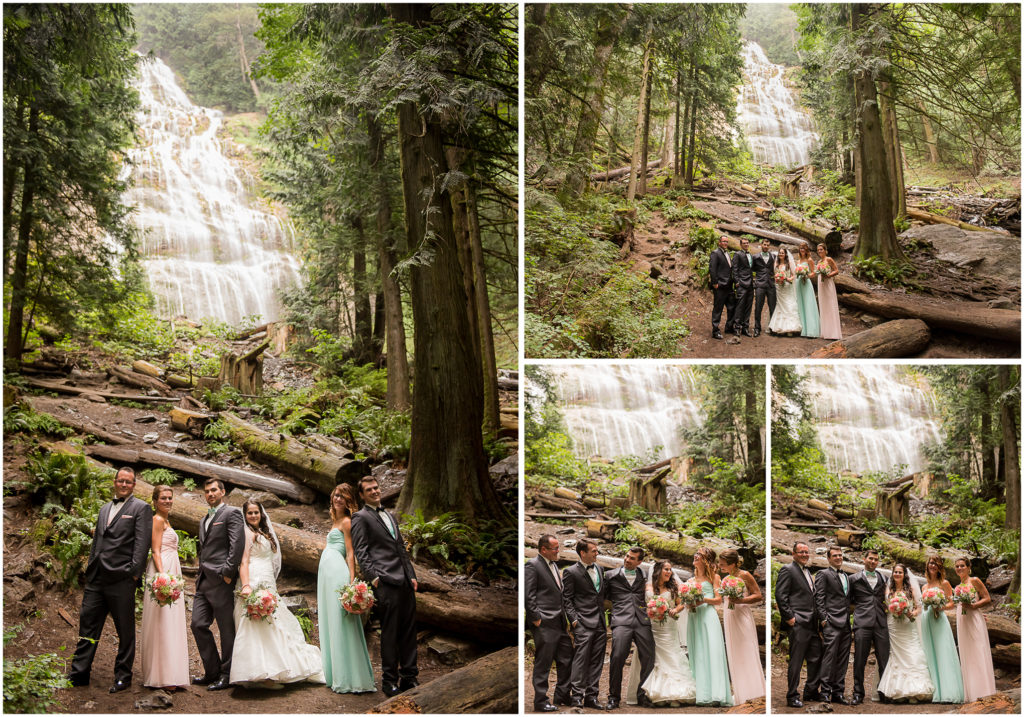 Bridal party collage bridal falls